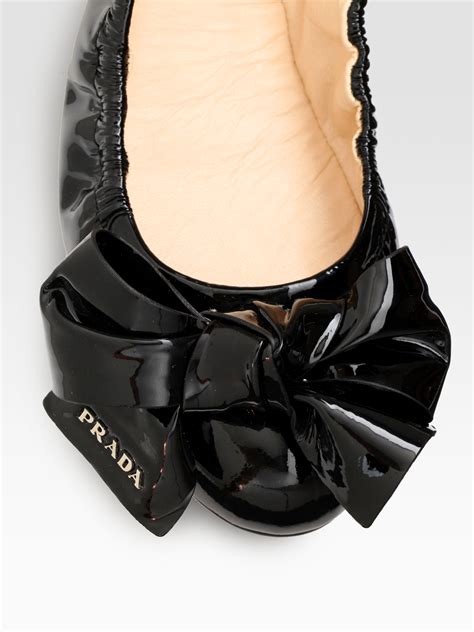 prada bow ballerina flat|Prada padded ballet flats.